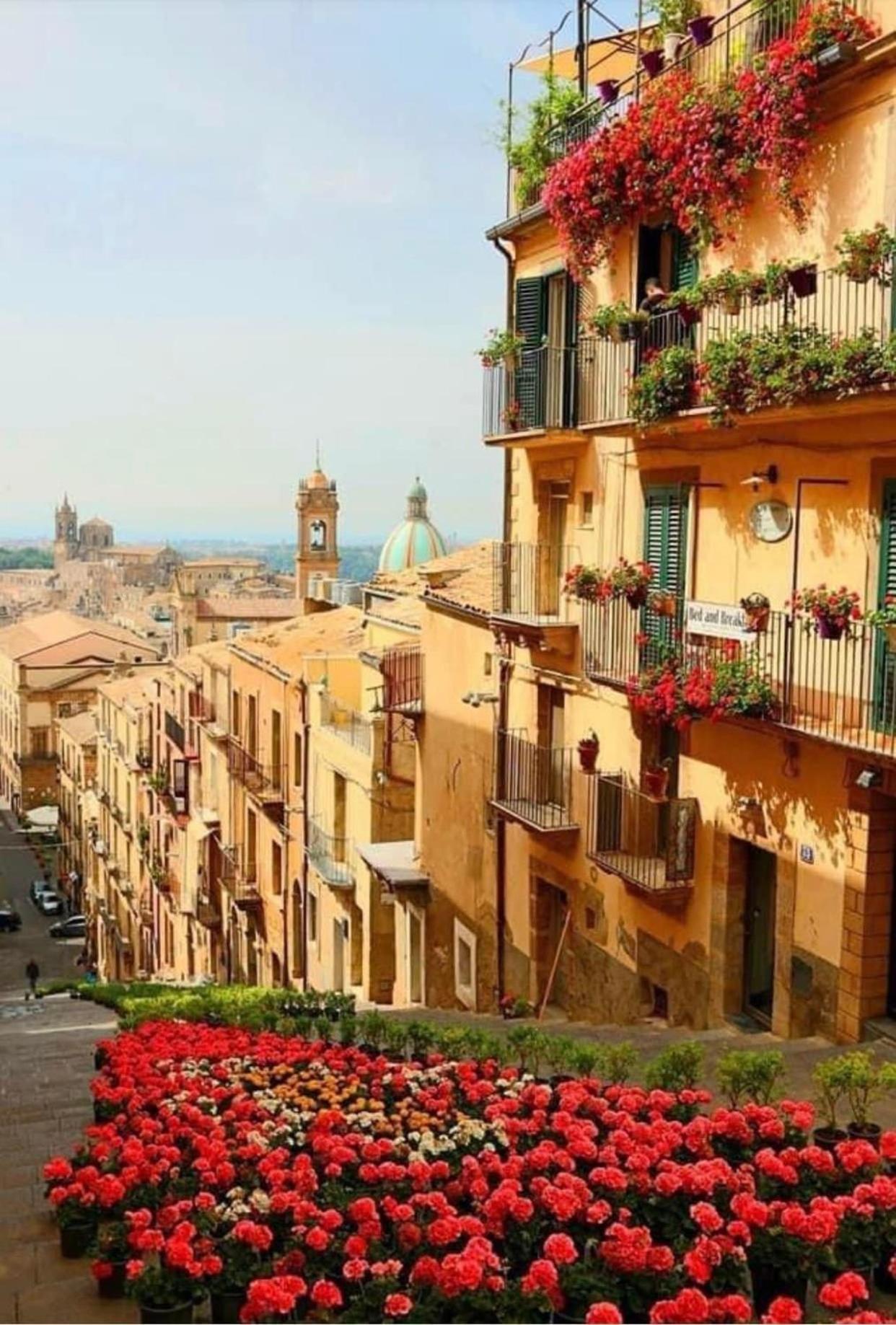 Casa Tipica Siciliana Patronale Home Bedandbreakfast Tremetrisoprailcielo Camere Con Vista, Colazione Interna In Terrazzo Panoramico Caltagirone Exterior foto